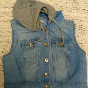 Jean hooded vest
